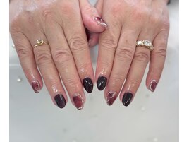 個性派カラー/マーブル/ボルドー