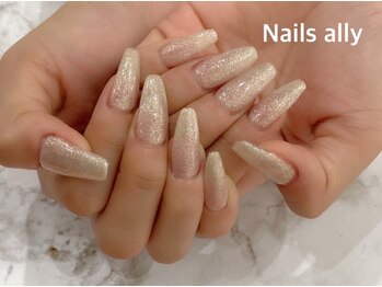 ネイルズアリー 立川店(Nails ally)/スカルプ×ラメフル×グリッター