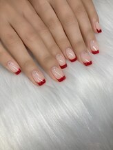 サフィールネイルサフィールネイル(Saphir nail)/赤フレンチネイル