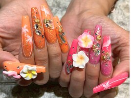 【スカルプ】カラフル夏ネイル