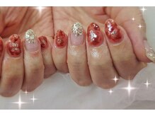 はあとねいる 福岡西新店/大人気！赤のべっ甲ネイルN-17