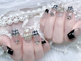 チェックネイル秋ネイル