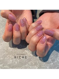 ピンクフラッシュネイル