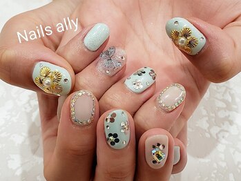 ネイルズアリー 立川店(Nails ally)/バタフライ×ストーン×ホロ
