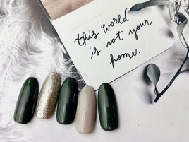 こっくりオリーブのワンカラー