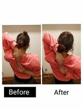 アース エンジェル整体院/ビフォアフ　肩甲骨ストレッチ