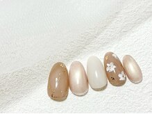 シ ベル 梅田茶屋町店 ネイル(Ci belle)/手描きフラワー/大人ニュアンス