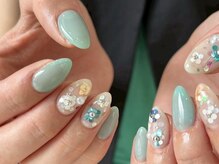 ネイルメゾン 天神店(NAIL MAISON)/ミントグリーンホロ￥9500
