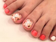 ネイルズ ララ(nails Lala)/フラワー フットネイル。