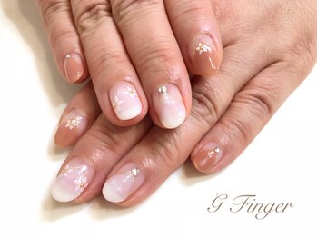 ジー フィンガー 千葉店(G)/フラワーな大人ネイル