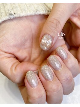 ウロネイルズ(ulo nails)/オーロラピンクのリボンパーツ