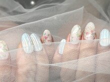 オーロラ×花柄ネイル♪