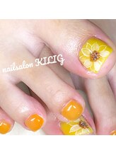 ネイルサロン キリグ(KILIG)/ひまわりフットネイル