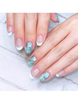 リグネイルスタジオ(Lig nail studio)/ミントグリーンマーブル