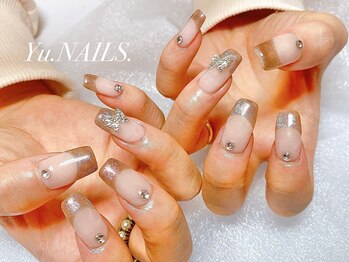 ユーネイルズ 恵比寿(Yu.NAILS.)/マグネットフレンチネイル◎蝶々