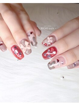 バレンタインチョコネイル