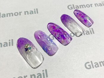 グラマーネイル(Glamor nail)/梅雨ネイル×水滴