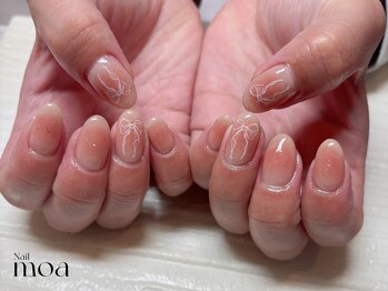 ワンホン リボン ネイル