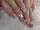 パープルグリッターネイル