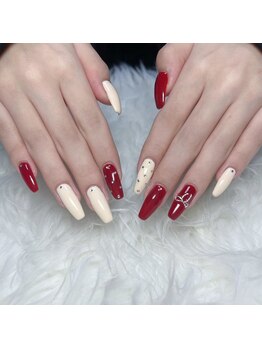 ホワイトネイル 難波店(WHITE NAIL)/クリスマスネイル/赤ネイル/大人