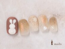 アイネイルズ 横浜EAST店(I-nails)/モヘアぷっくりうさぎネイル