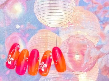 ネイルサロン&スクール ジーナ(GINA)/手書きフラワーネイル