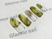 グラマーネイル(Glamor nail)/大理石柄×ニュアンスネイル