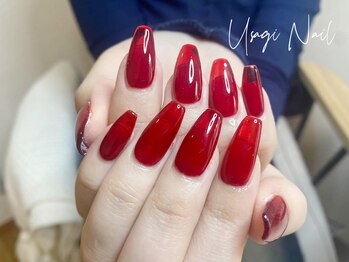 ウサギネイル 新大久保店(usagi nail)/マグネットフレンチ秋可愛い