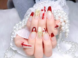 ボルドーネイルチェック