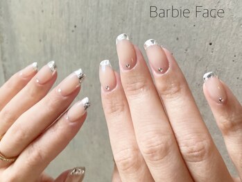 バービーフェイス 恵比寿(Barbie Face)/王道ガラスフレンチネイル
