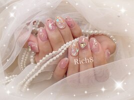 キラキラピンク氷チークネイル