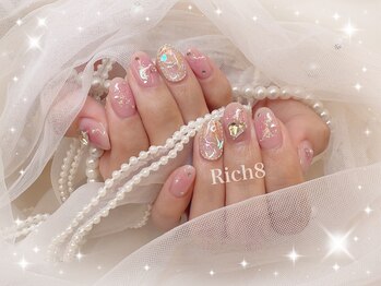 ネイルアンドまつげエクステ リッチエイト 原宿店(Rich8)/キラキラピンク氷チークネイル