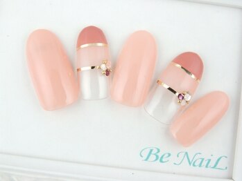 ビーネイル(Be NaiL)/ピンクストレートフレンチネイル