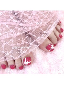 ファラウェイネイル(Faraway nail)/濃いめピンクフット☆