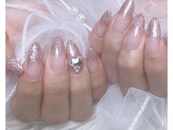 リアンネイル(lian nail)/ラメグラデーション/桜ピンク