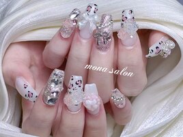 ヒョウ柄薔薇ネイル