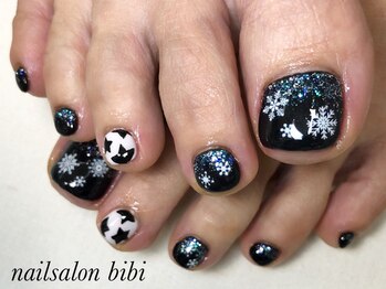 ネイルサロン ビビ(bibi)/夜に降る雪をイメージ