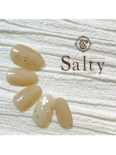 ネイルアンドアイラッシュサロン ソルティ 寺田町(salty)/ホロ花ネイル