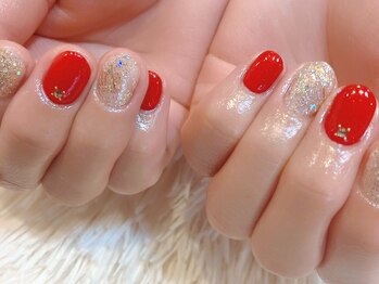 王道レッド × 透明感ラメ