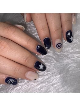 ラミシア(lamicia)/ネイビー×シアーホワイト