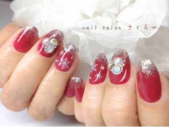 雪が舞うビジューなクリスマス