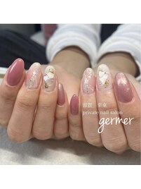 桜カラーでニュアンスネイル！