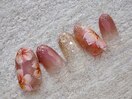 じゅわっとピンクの秋桜ネイル