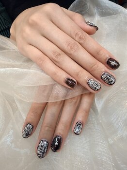 大人のツイードネイル