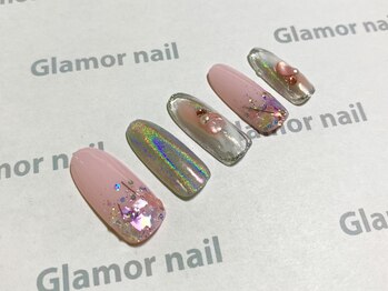 グラマーネイル(Glamor nail)/シェル×オーロラ