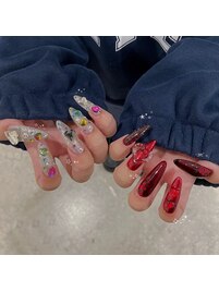 バレンタイン×宝石ネイル