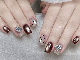 ダイヤモンドxドットネイル