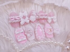 フリル/クリーム/リボン