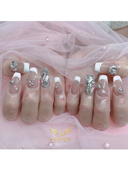 ハート&リボンネイル