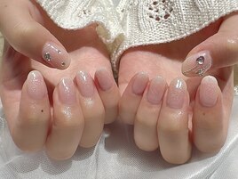 cheek×キラキラ×stoneアート